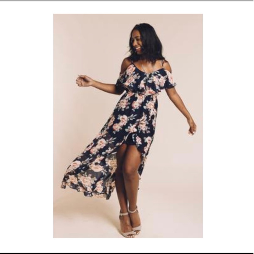 Navy Floral Maxi Dress